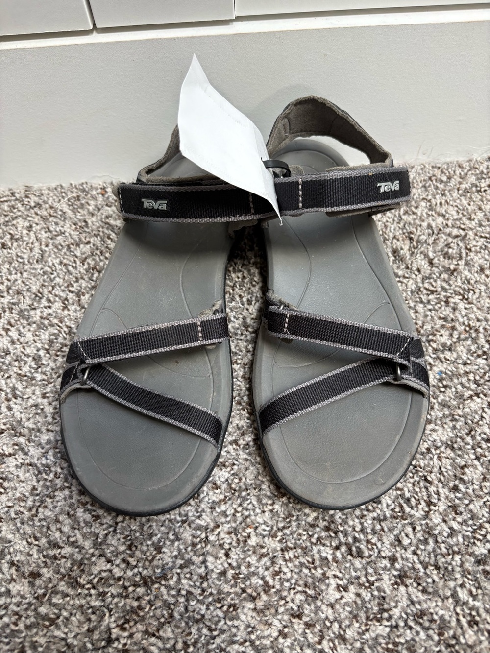 Teva Waterproof Adjustable Womens Sandals Black and Gray Size 6